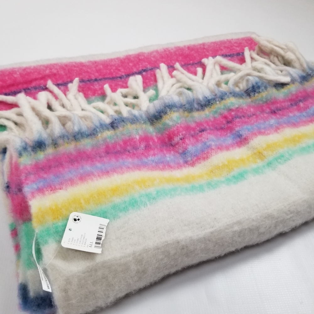 Free People Striped Throw Blanket New